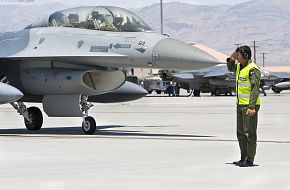 F-16 and Crew Chief of the Pakistan Air Force (PAF)