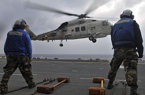 SH-60K Sea Hawk helicopter landing