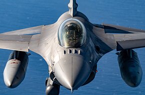 Portuguese Air Force F-16 flies over Greece during a training sortie