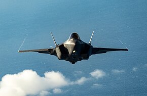 United States Air Force F-35 flies over Greece during a training sortie