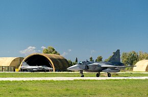 Hungarian Air Force Gripens taxi to runway