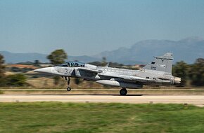 Hungarian Air Force Gripen takes off