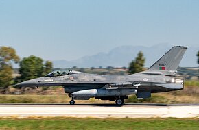 Portuguese Air Force F-16 takes off