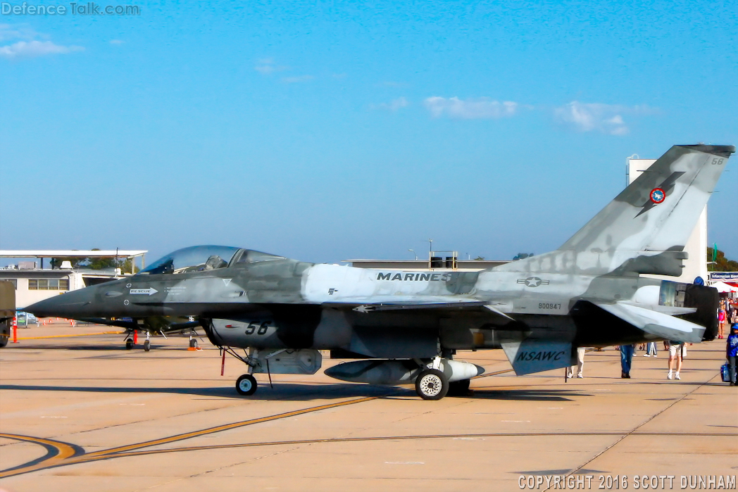 US Navy Naval Strike Air Warfare Center F-16N Aggressor Aircraft ...