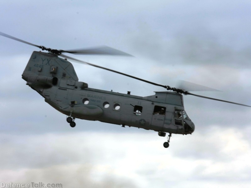 USMC CH-46 Sea Knight Transport Helicopter | DefenceTalk Forum