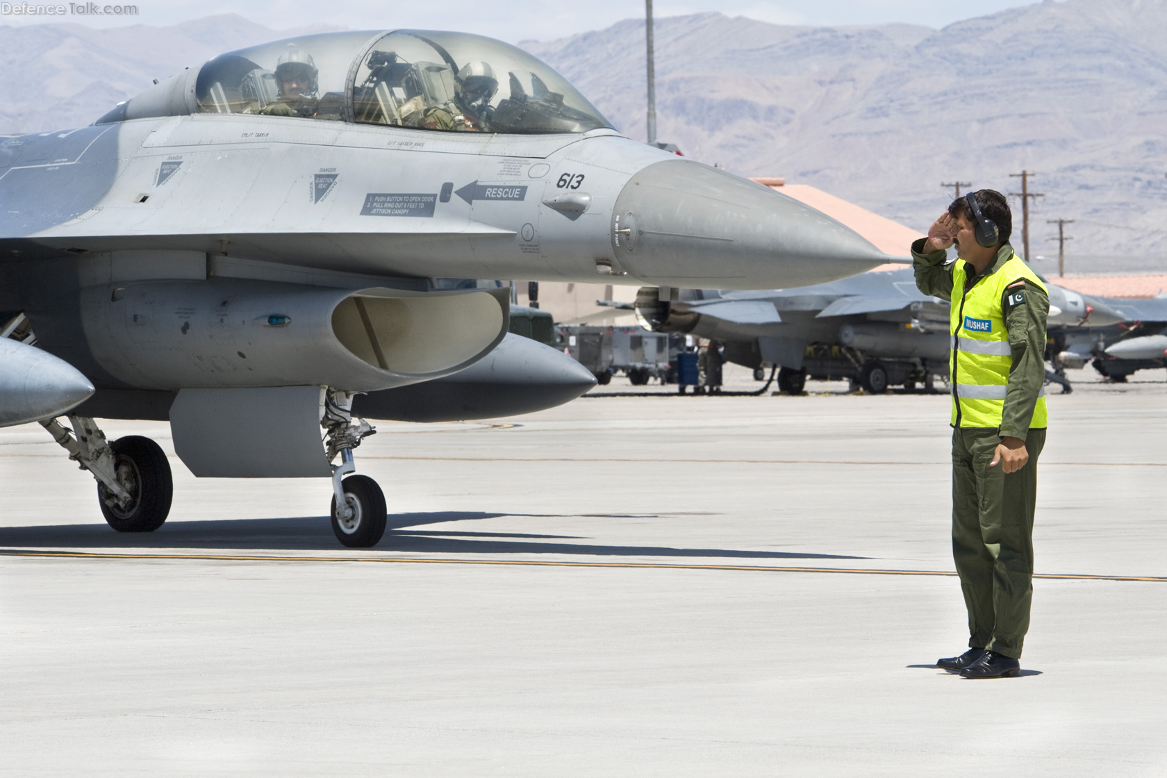 F-16 and Crew Chief of the Pakistan Air Force (PAF)