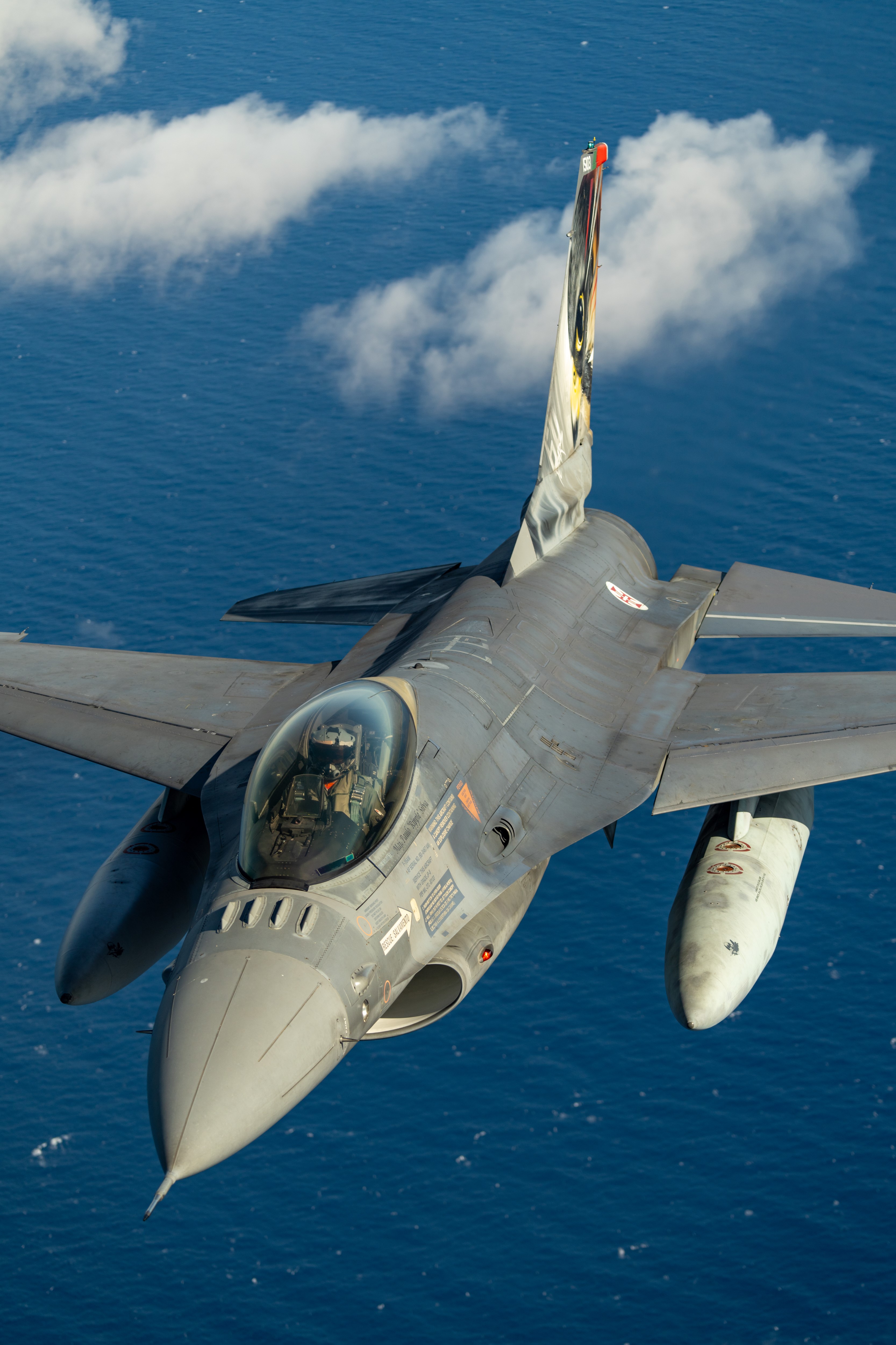 Portuguese Air Force F-16 flies over Greece during a training sortie