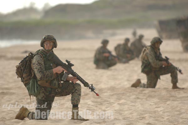 soldiers with their M-16 rifles