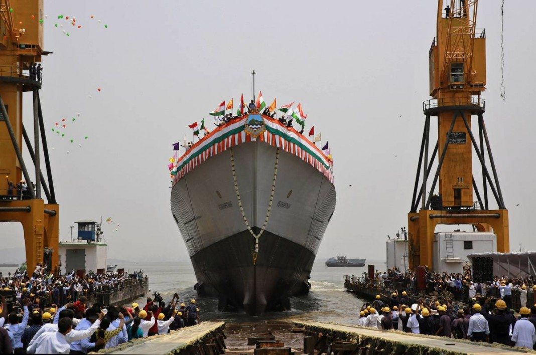 Indian Navy's New Stealth Destroyer Launched 